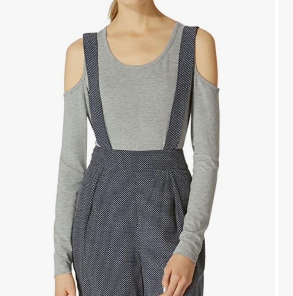 NWT Avec les filles By Joyce Azria Bodysuit Sz Small Heather Gray NEW